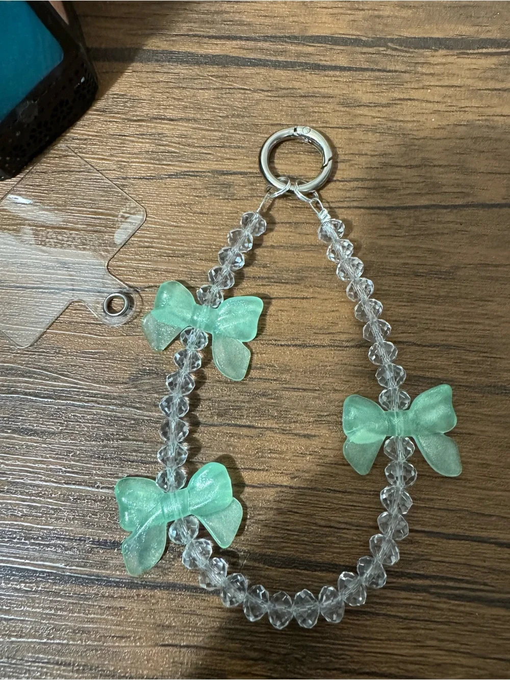 Bling Bling Crystal with Green Bow Phone/Key/Bag Chain #P1100